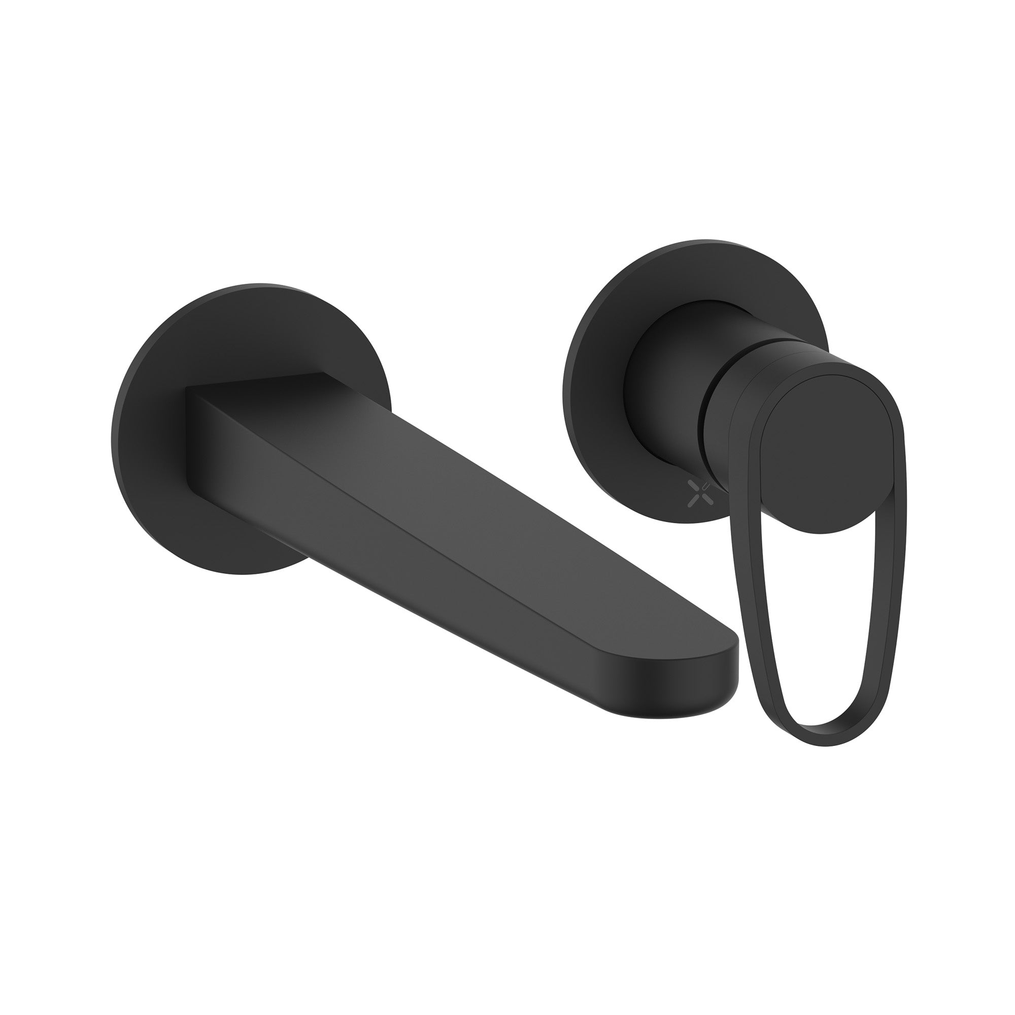 crosswater lazo 2 hole wall mounted basin mixer tap matt black