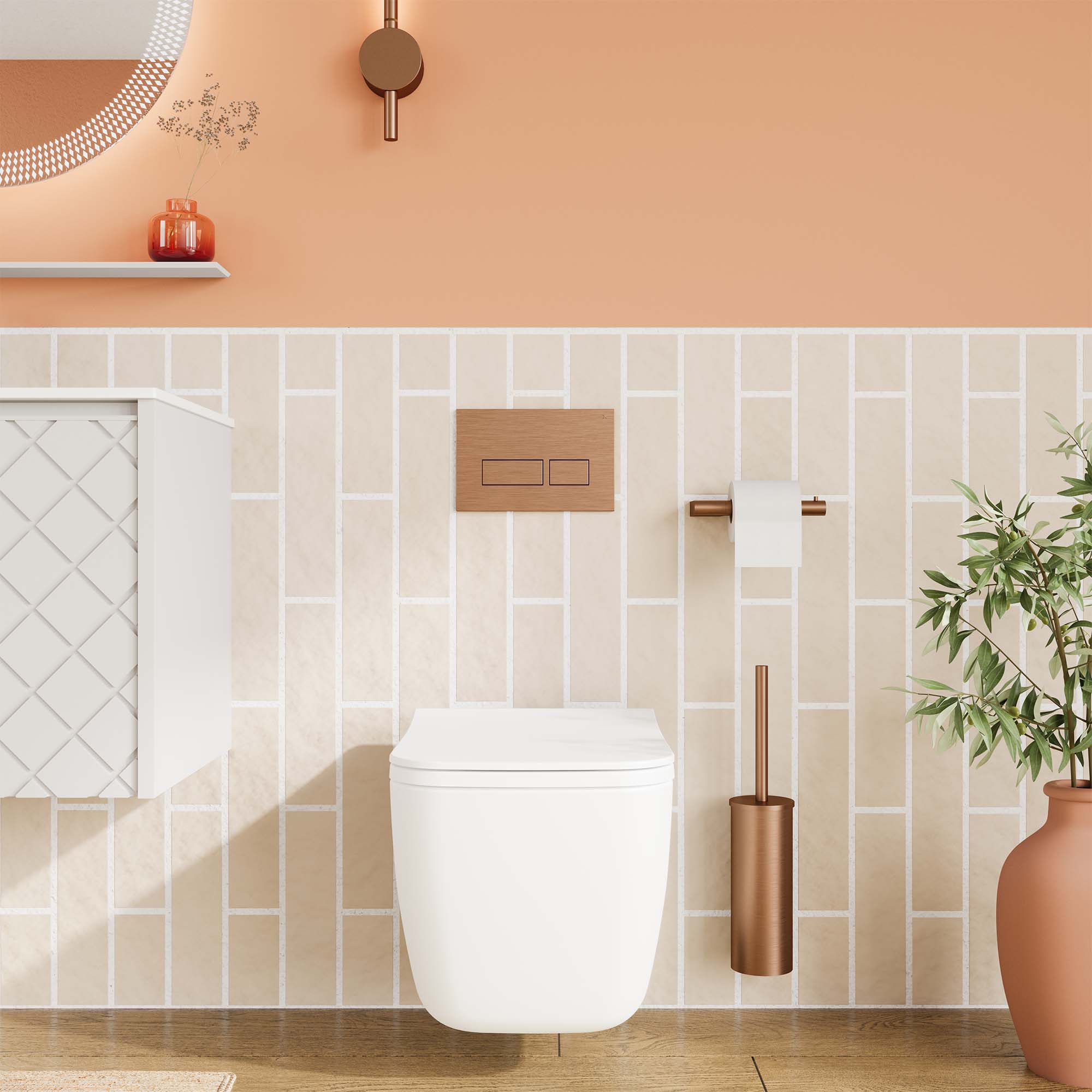 crosswater libra wall hung wc pan and slim square seat matt white