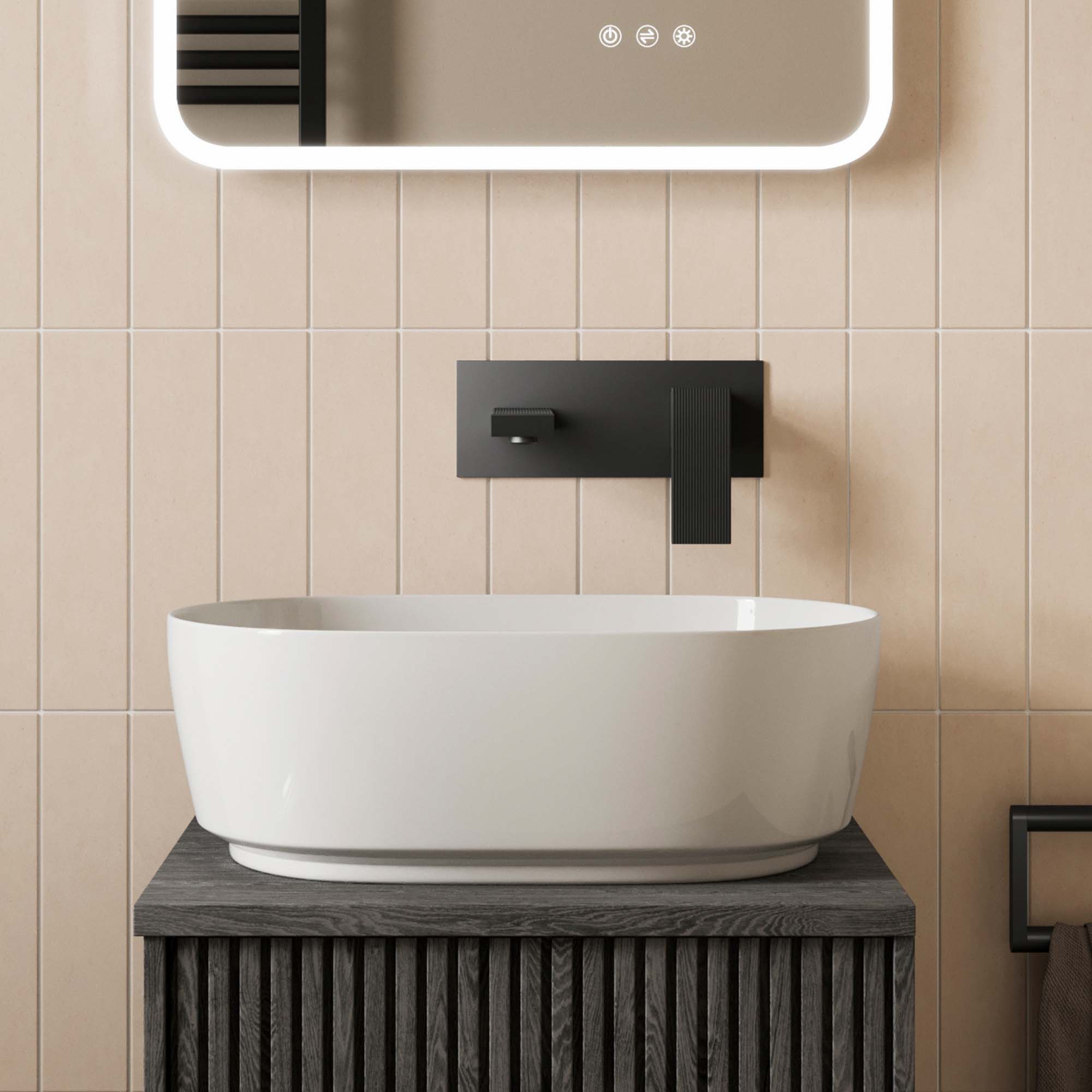 crosswater limit 2 hole wall mounted basin mixer tap matt black