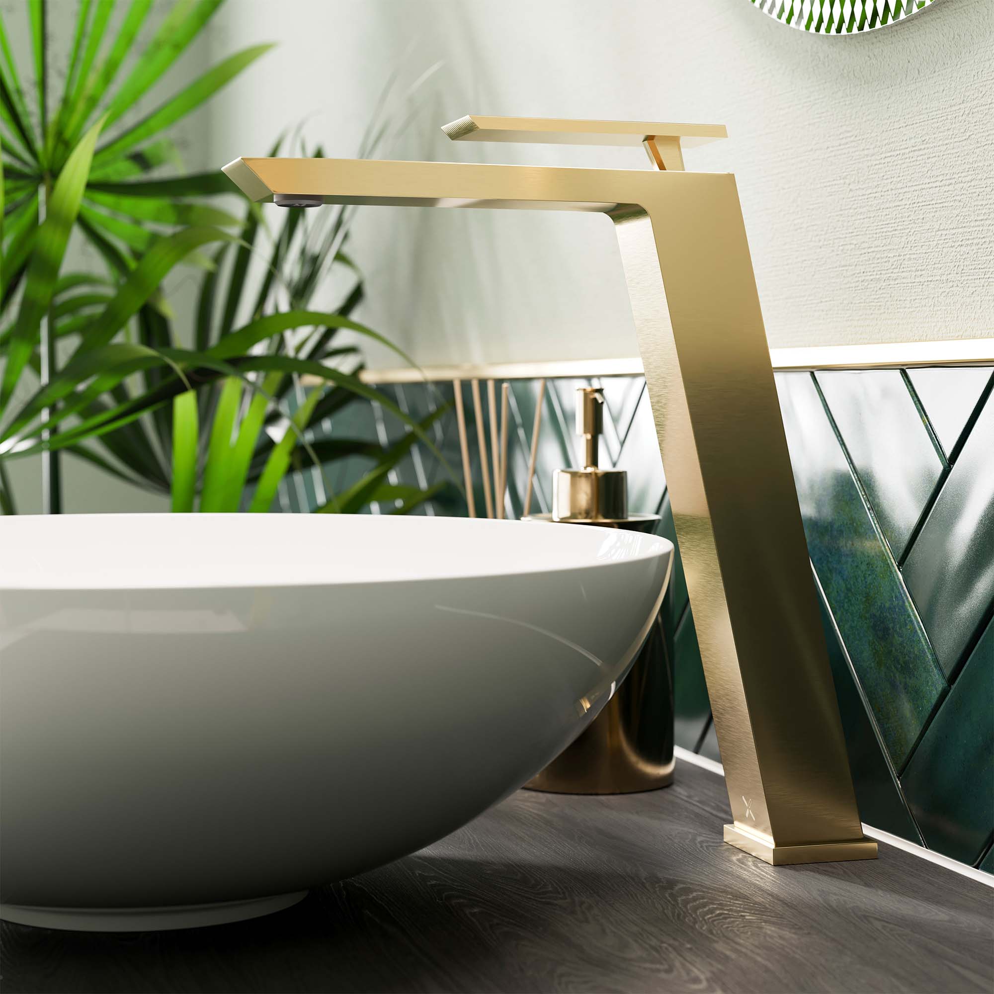 crosswater limit tall basin mixer tap monobloc brushed brass