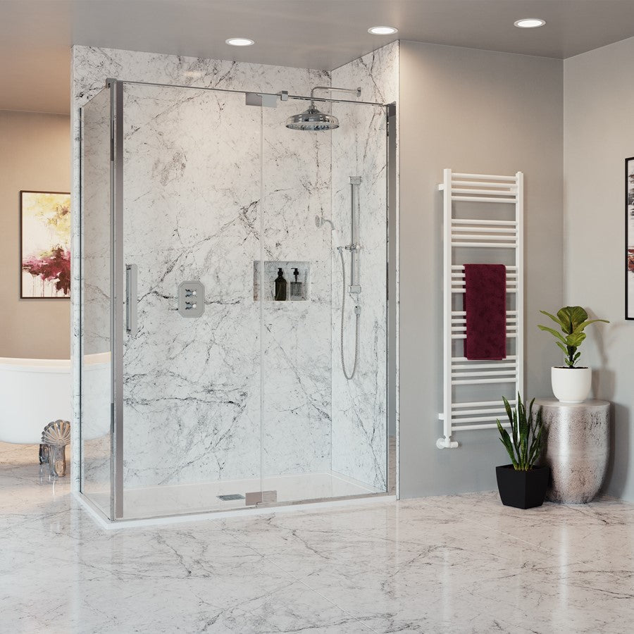 Crosswater OPTIX 10 Pivot Shower Door With Inline Panel & Optional Side Panel
