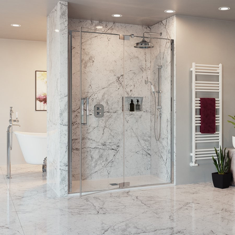 Crosswater OPTIX 10 Pivot Shower Door With Inline Panel & Optional Side Panel