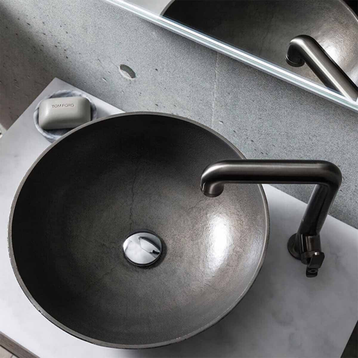crosswater union tall basin mixer tap brushed black chrome