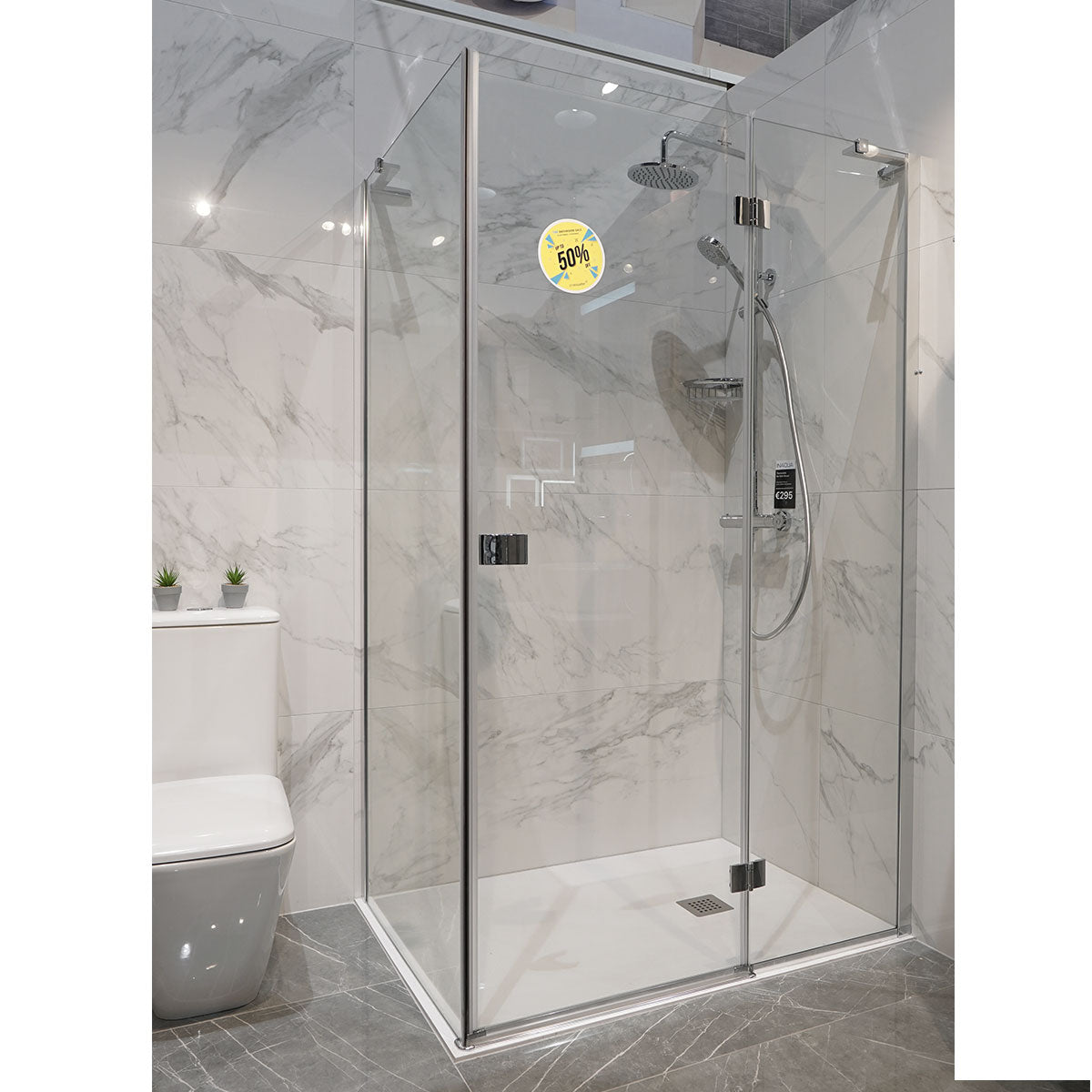 Crosswater DESIGN 8 Hinged Shower Door With Inline Panel Deluxe Bathrooms Ireland