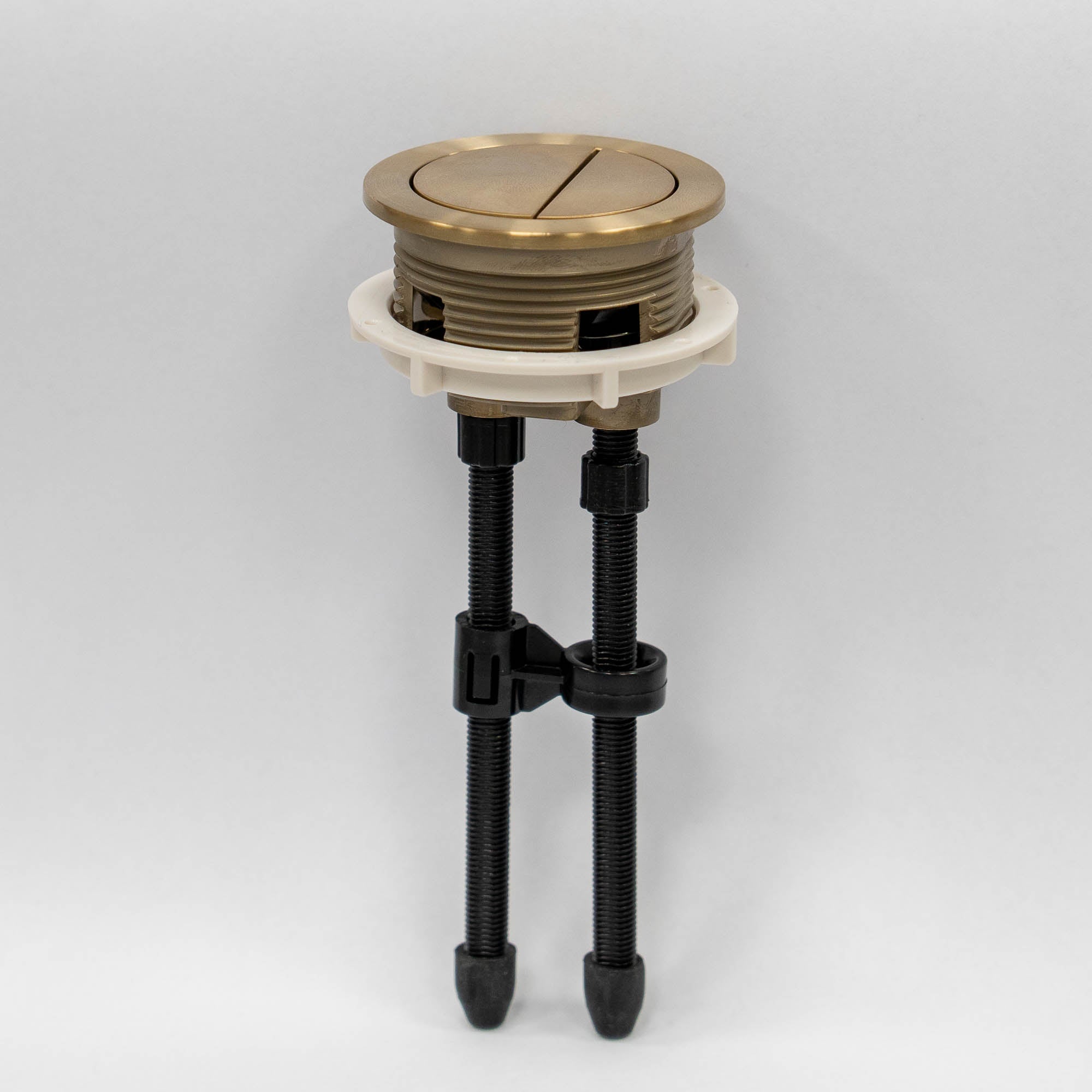 Granlusso Round Dual Flush Button With A Pair of White Hinge Covers