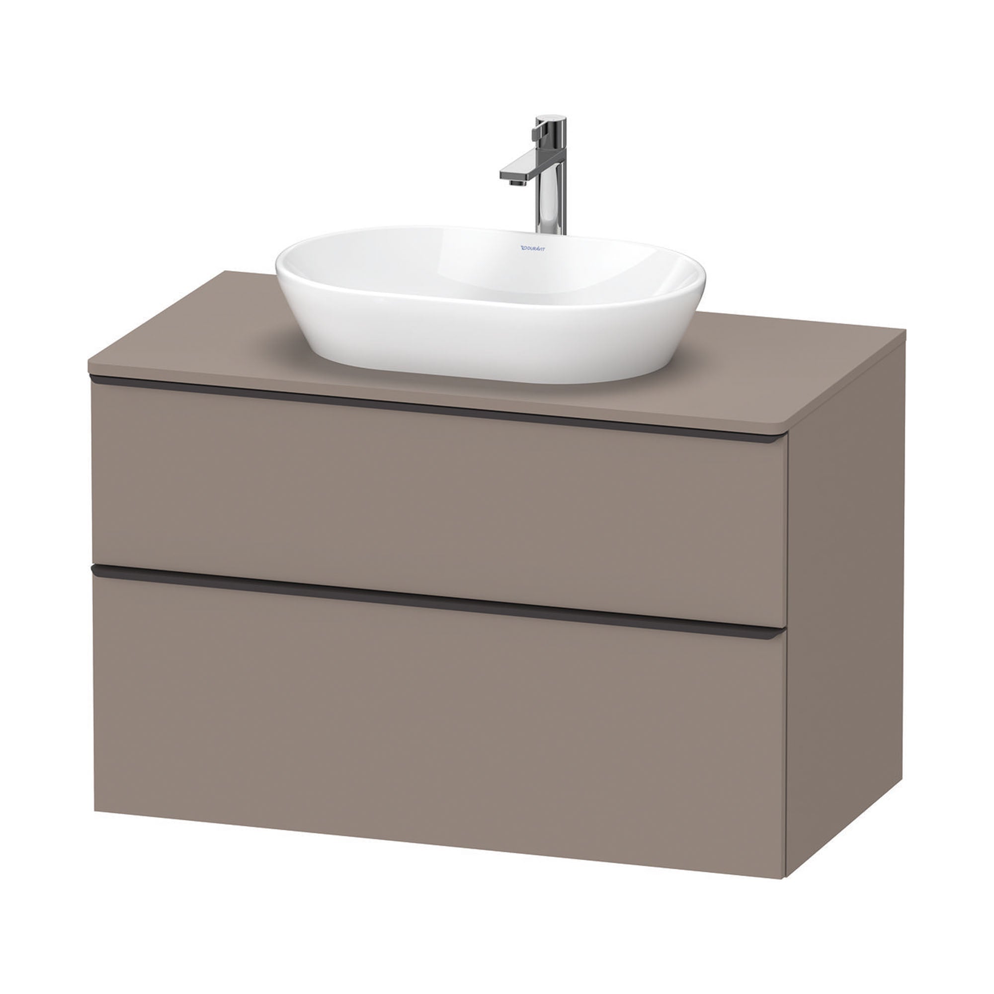 duravit d-neo 1000 wall mounted vanity unit with worktop basalt diamond black handles