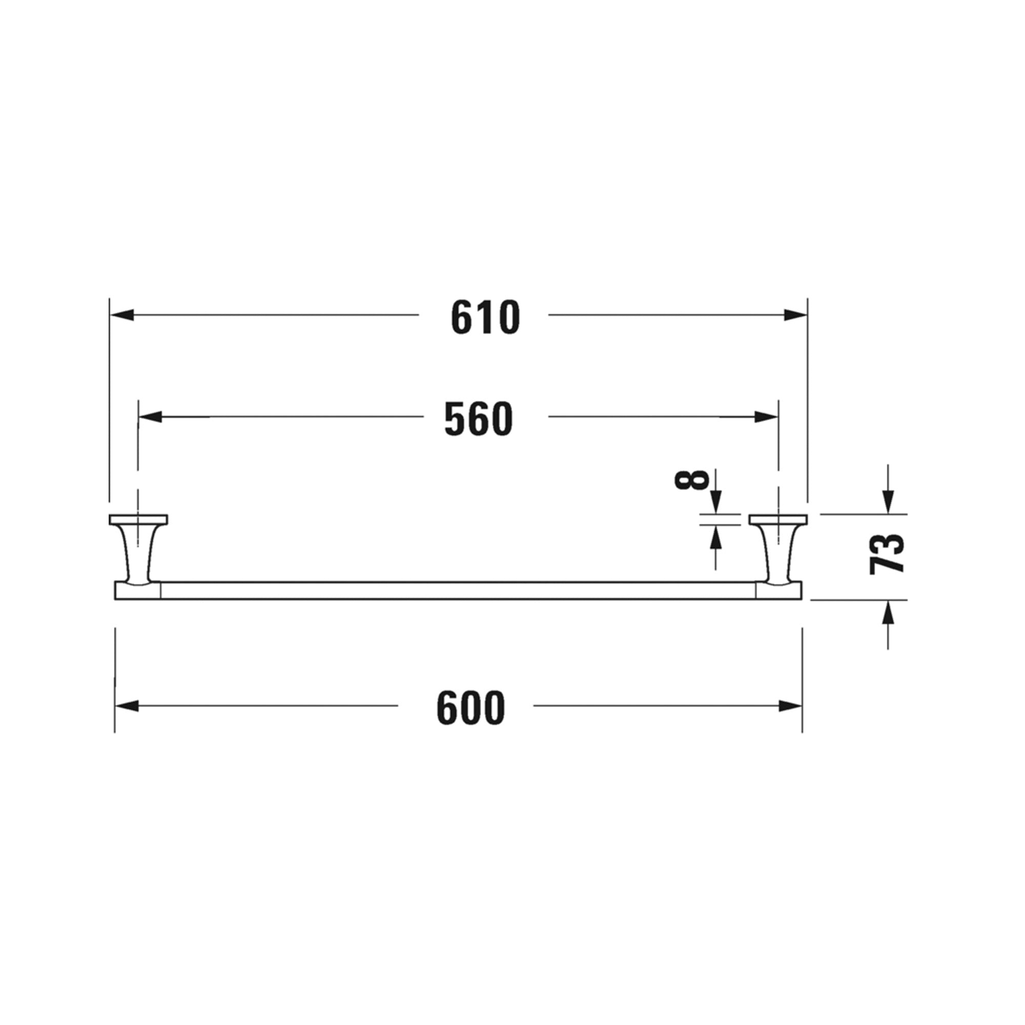 duravit starck t single towel rail 600mm