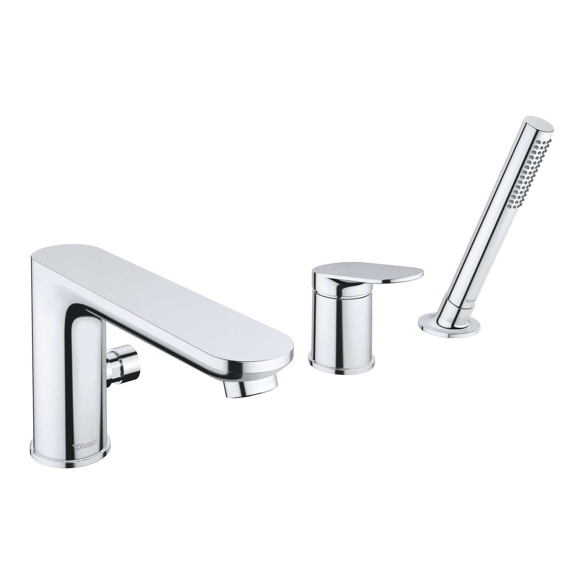 duravit wave 3 hole deck mounted bath shower mixer chrome