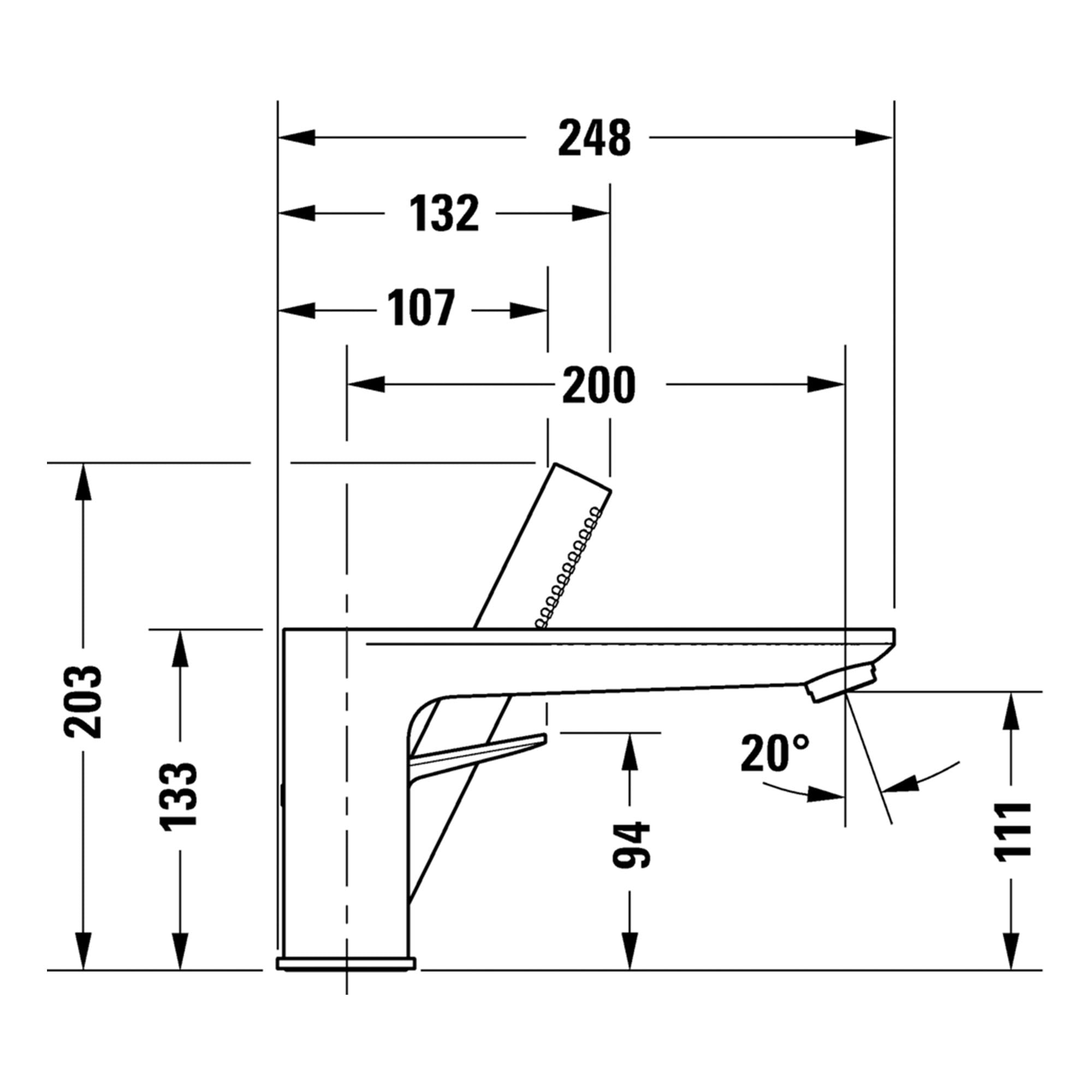 duravit wave 3 hole deck mounted bath shower mixer