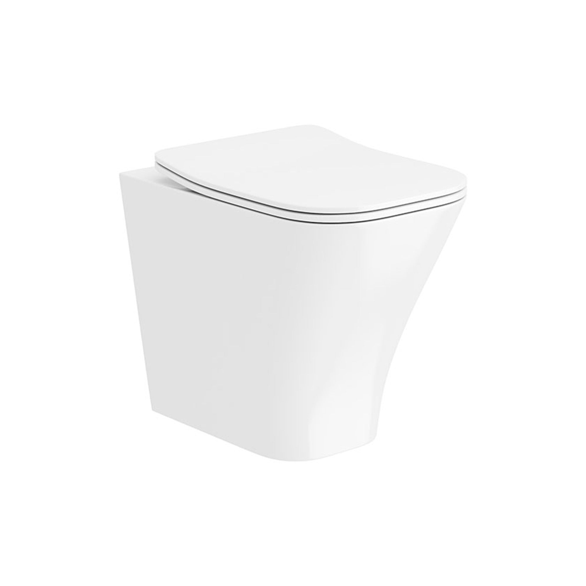 elliot back to wall toilet pan and square soft close seat white