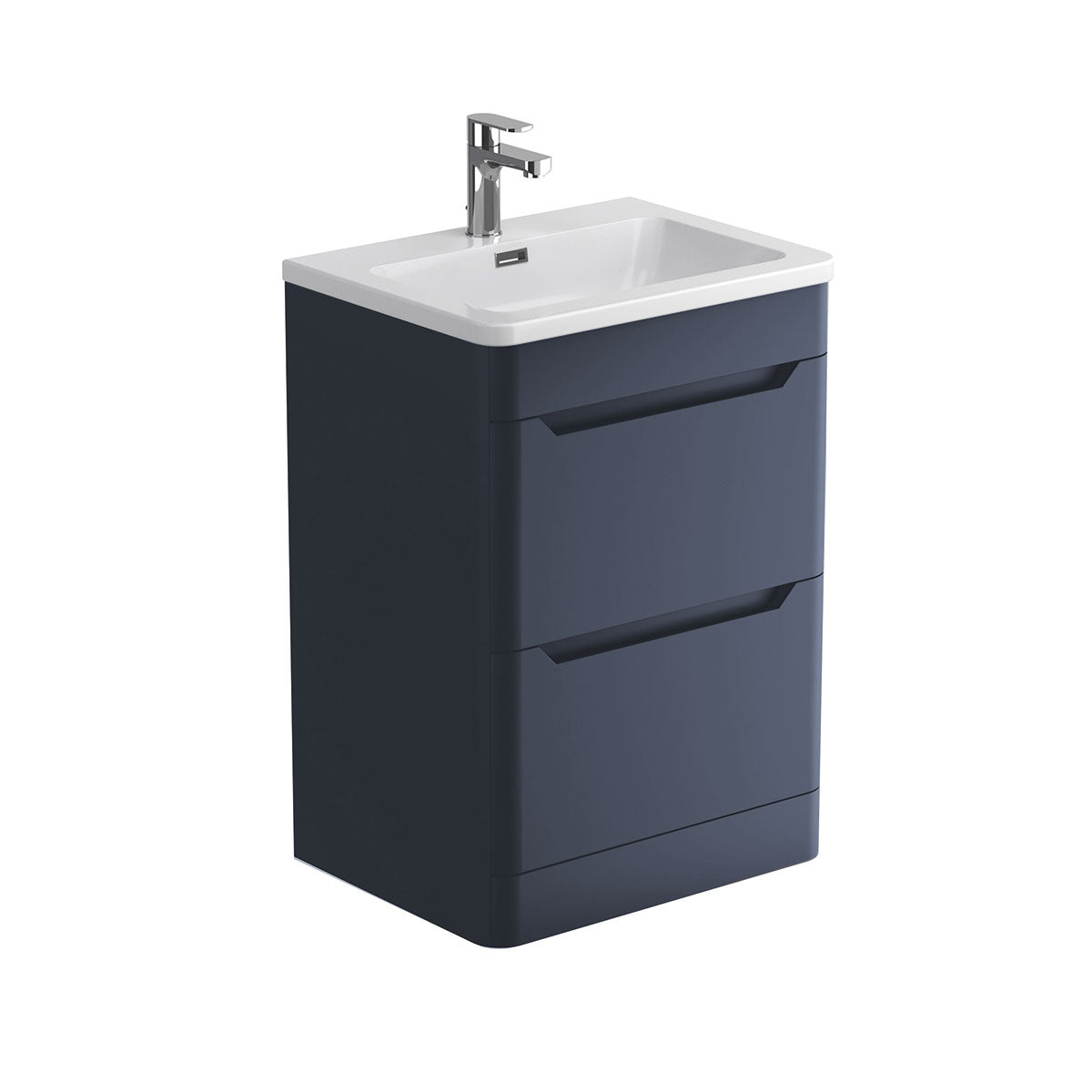 Granlusso Enzo 600 Double Drawer Floorstanding Matt Vanity Unit