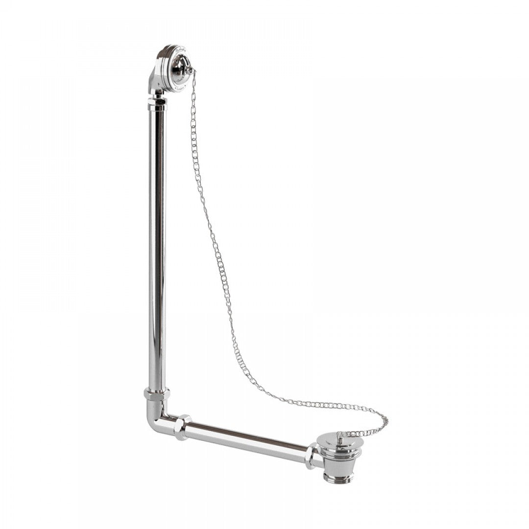 Burlington Exposed Bath Overflow with Plug and Chain Waste Deluxe Bathrooms UK