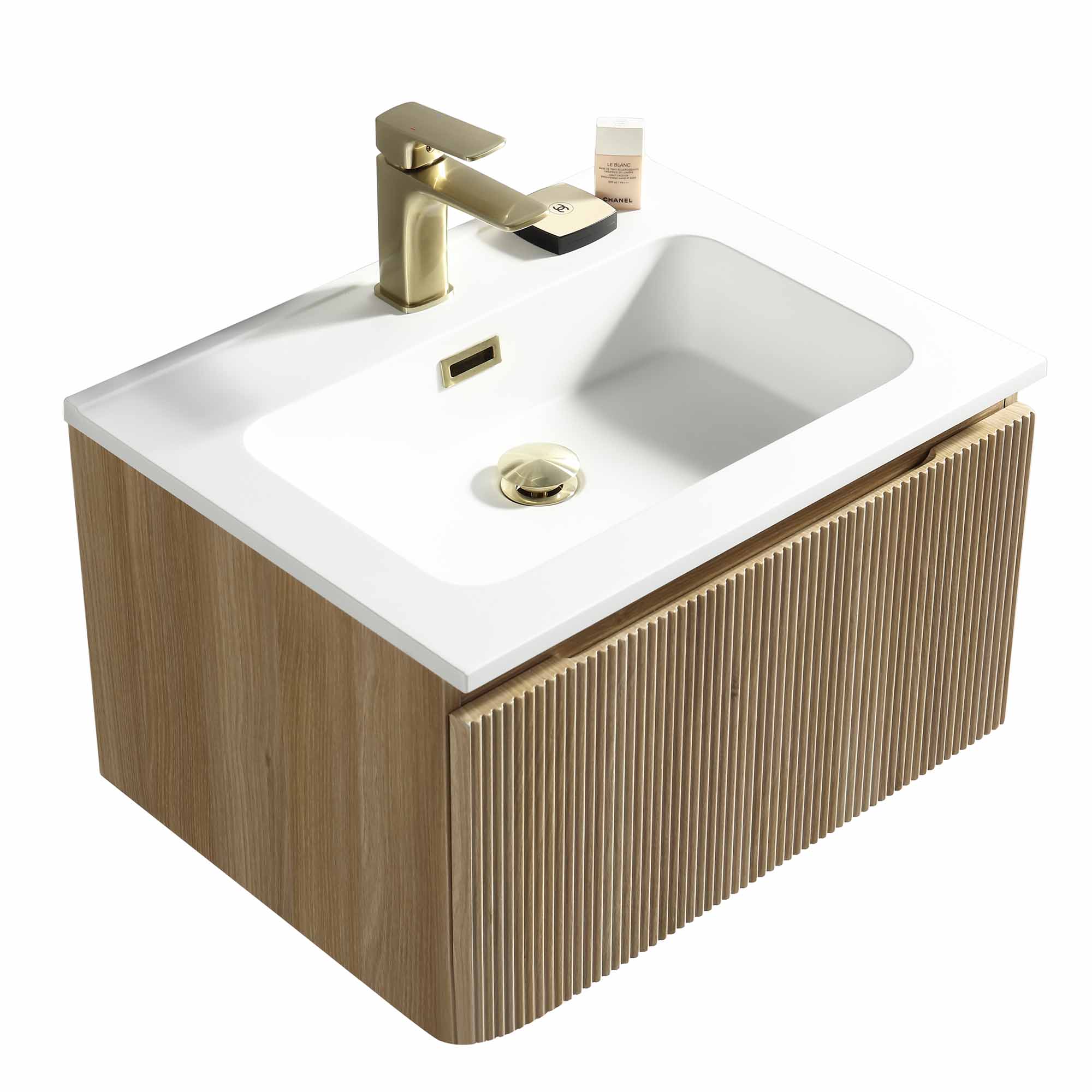 Wall mounted deals single bathroom vanity