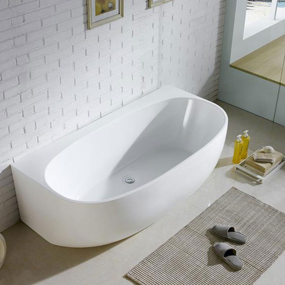 Granlusso Venice Back To Wall Freestanding Acrylic Bath