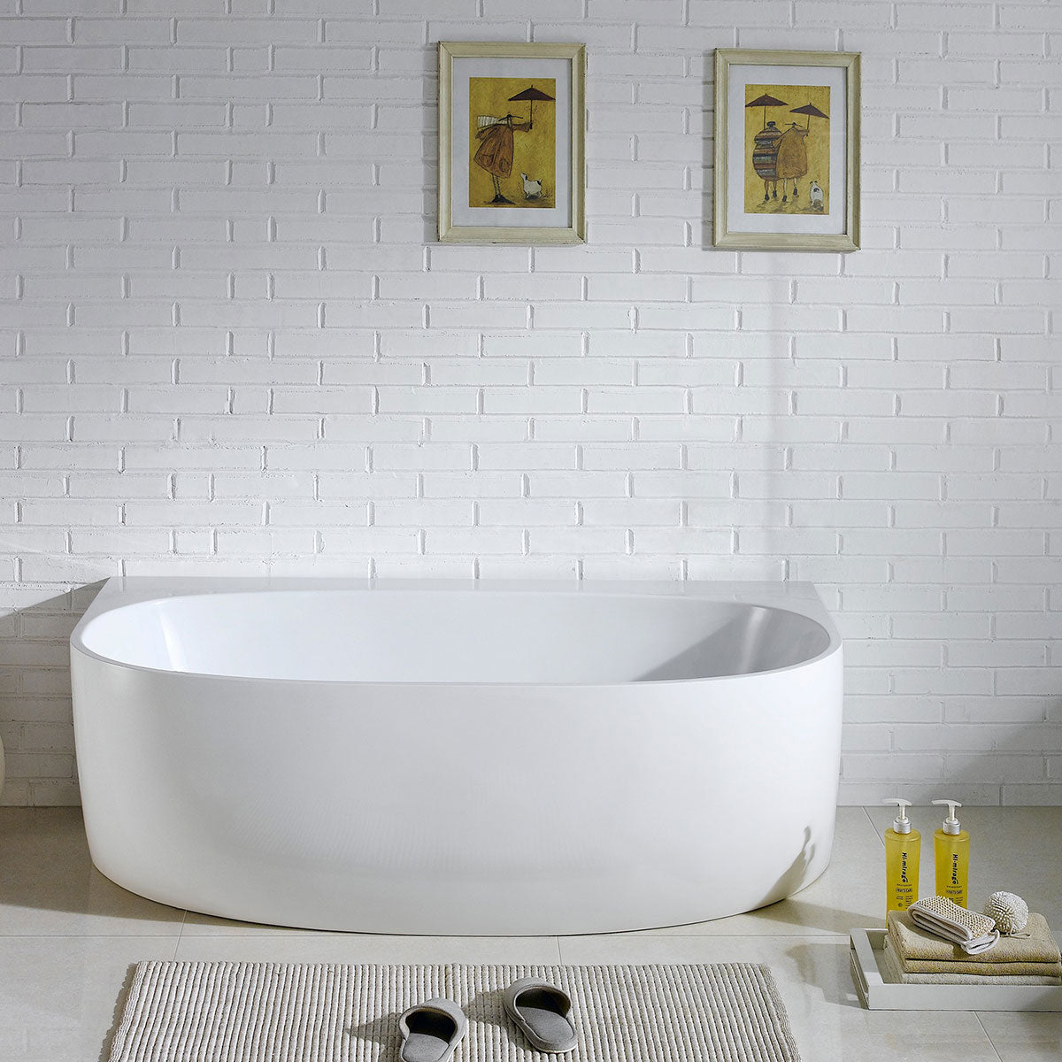 Granlusso Venice Back To Wall Freestanding Acrylic Bath