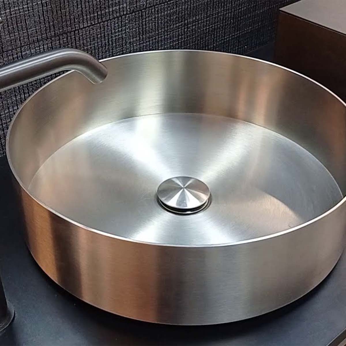 gessi anello countertop basin stainless steel lifestyle