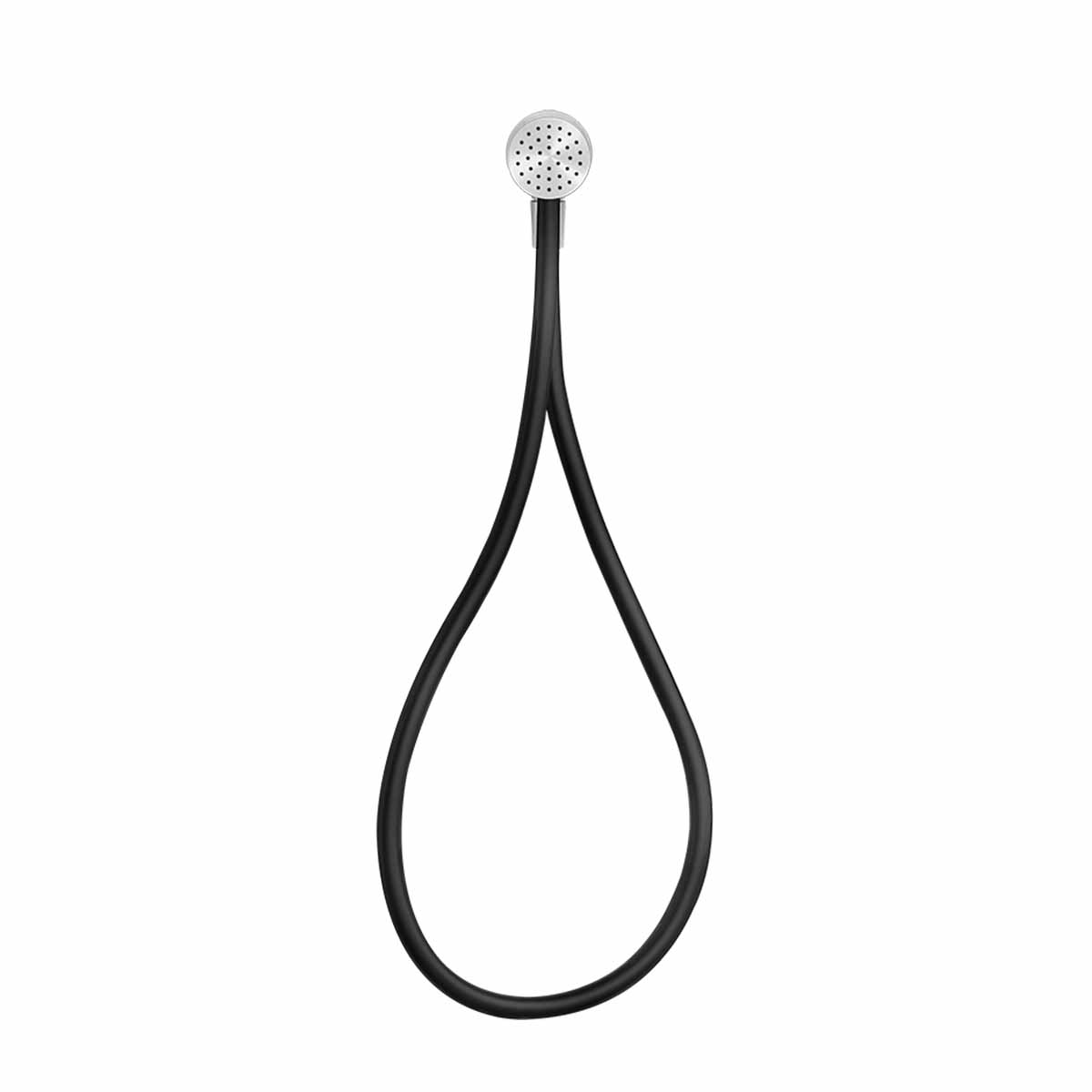 gessi hi fi compact magnetic shower set with black hose water outlet chrome