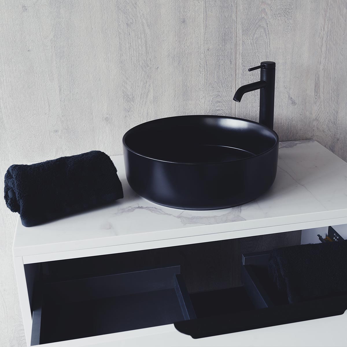 giro countertop round basin matt black feature