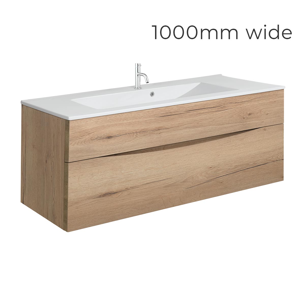 Crosswater Glide II Double Drawer Wall Hung Vanity Unit With Ceramic Basin