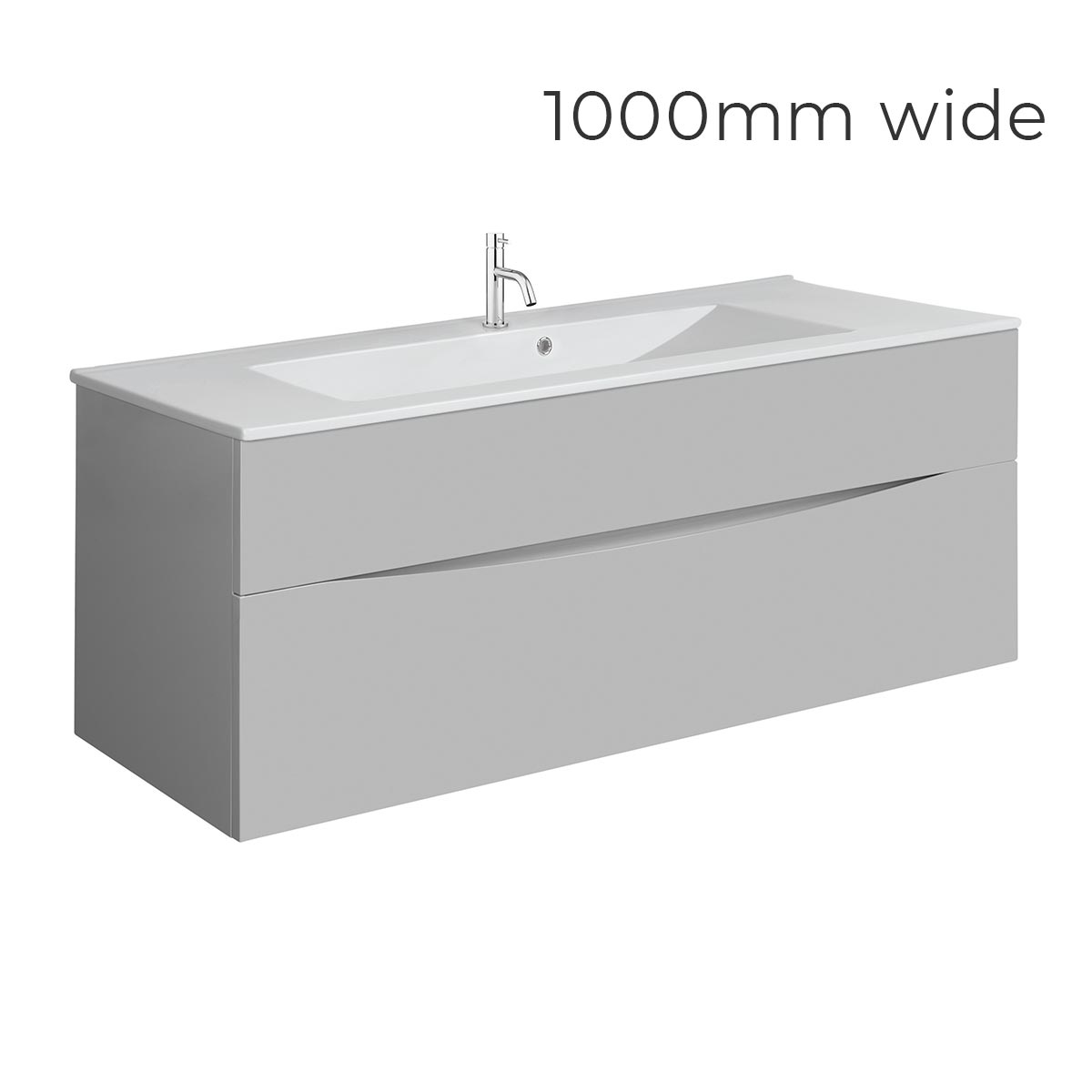 Crosswater Glide II Double Drawer Wall Hung Vanity Unit With Ceramic Basin