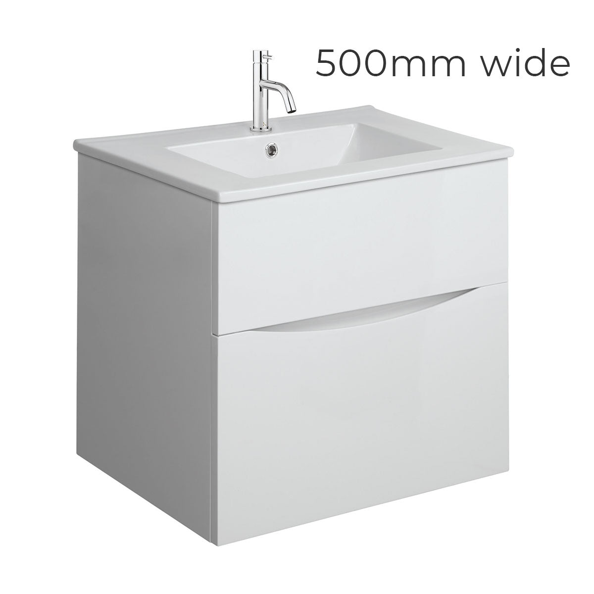 Crosswater Glide II Double Drawer Wall Hung Vanity Unit With Ceramic Basin