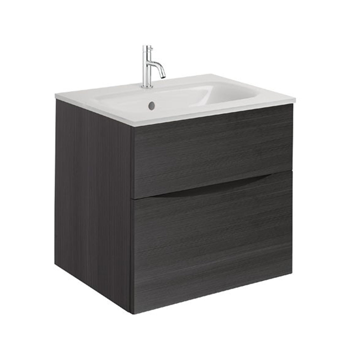Crosswater Glide II Two Drawer Wall Hung Vanity Unit With Ice White Glass Basin