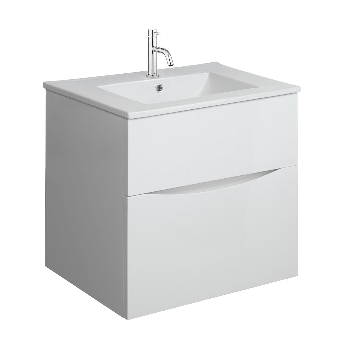 Crosswater Glide II Double Drawer Wall Hung Vanity Unit With Ceramic Basin