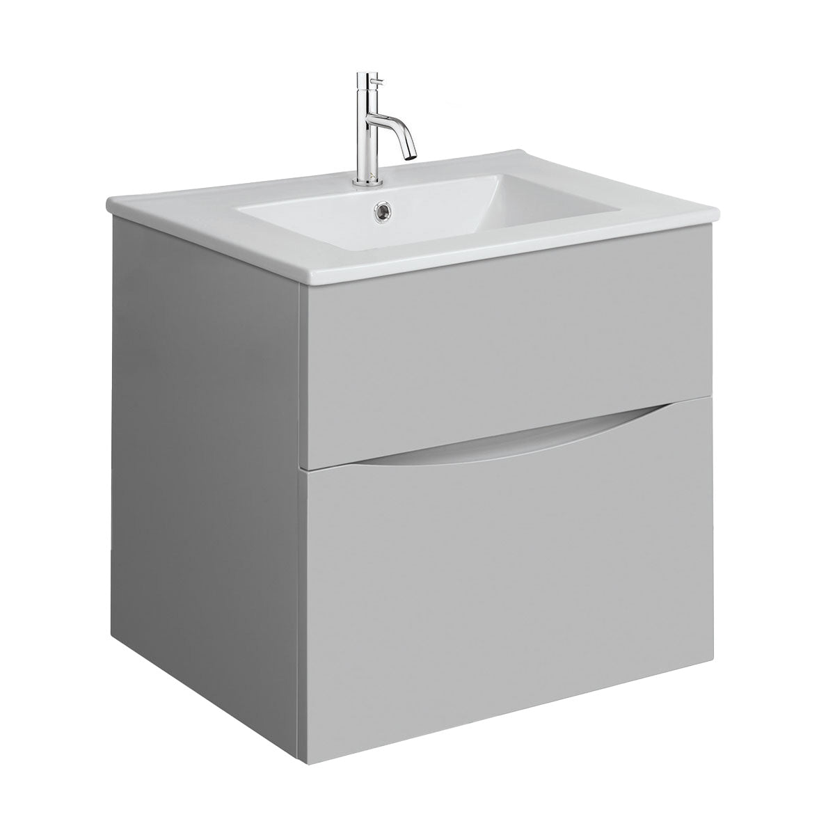 Crosswater Glide II Double Drawer Wall Hung Vanity Unit With Ceramic Basin
