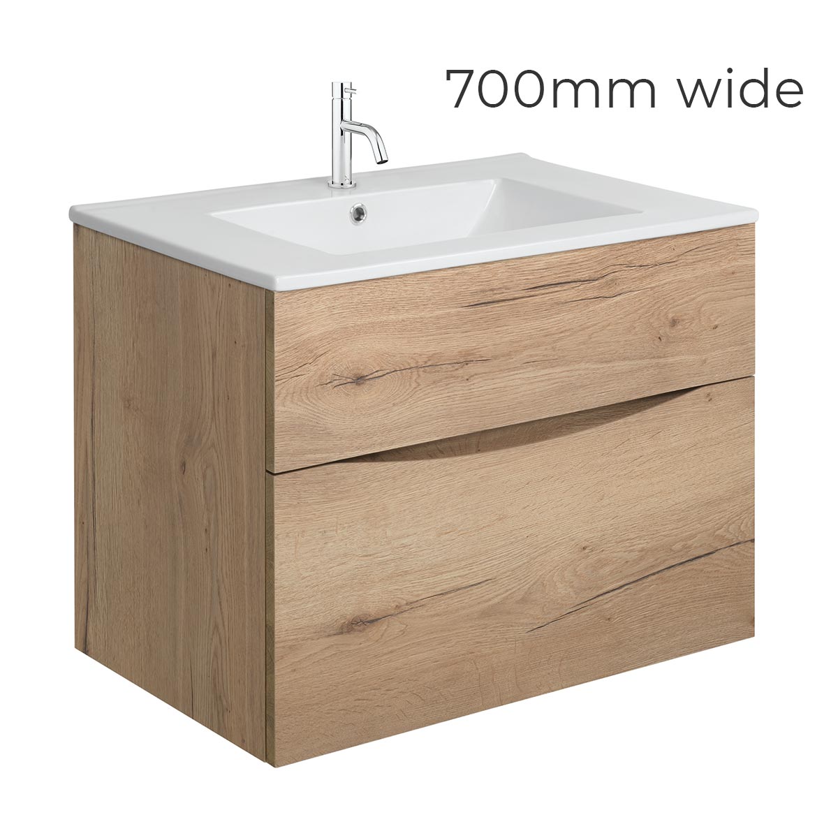 Crosswater Glide II Double Drawer Wall Hung Vanity Unit With Ceramic Basin