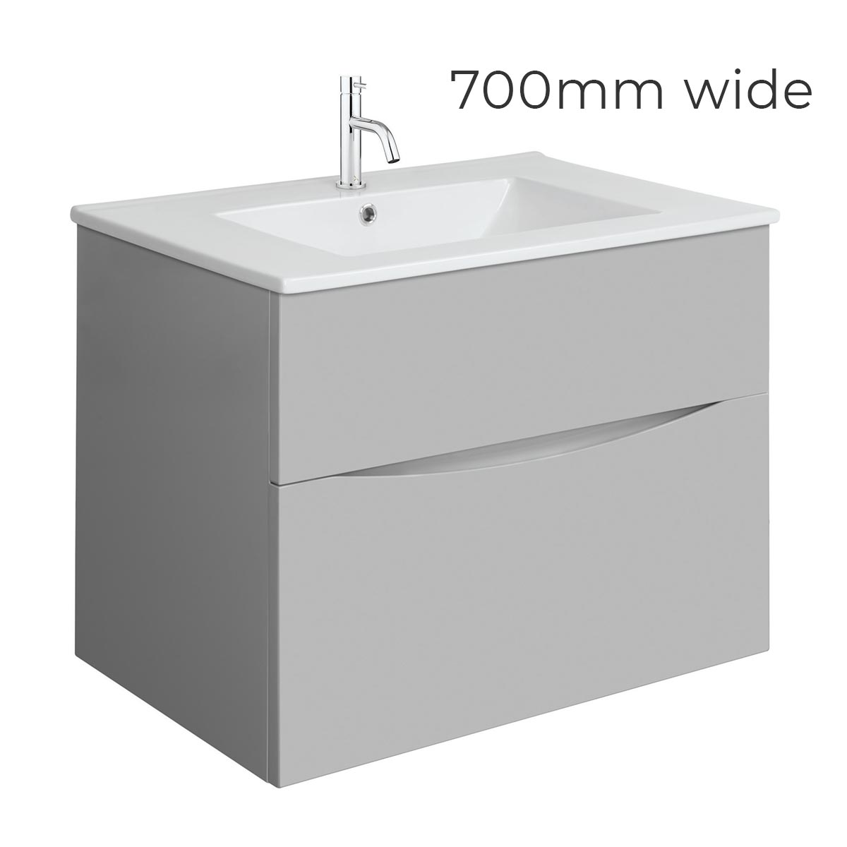 Crosswater Glide II Double Drawer Wall Hung Vanity Unit With Ceramic Basin
