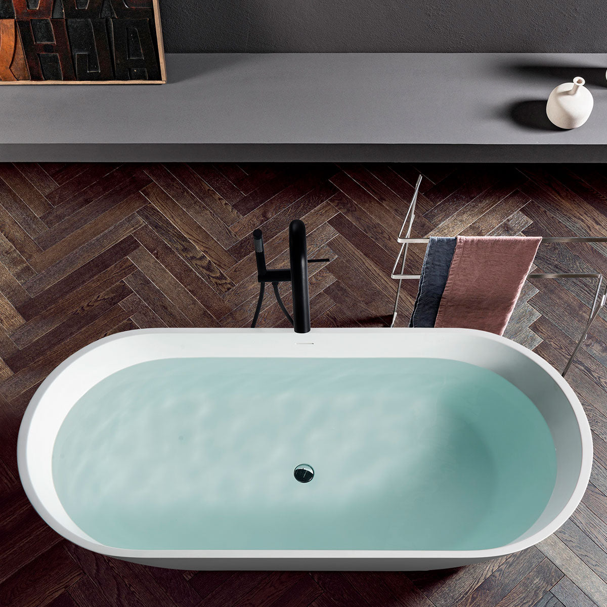 Granlusso Amalfi Freestanding Stone Bath Matt White 1700mm
