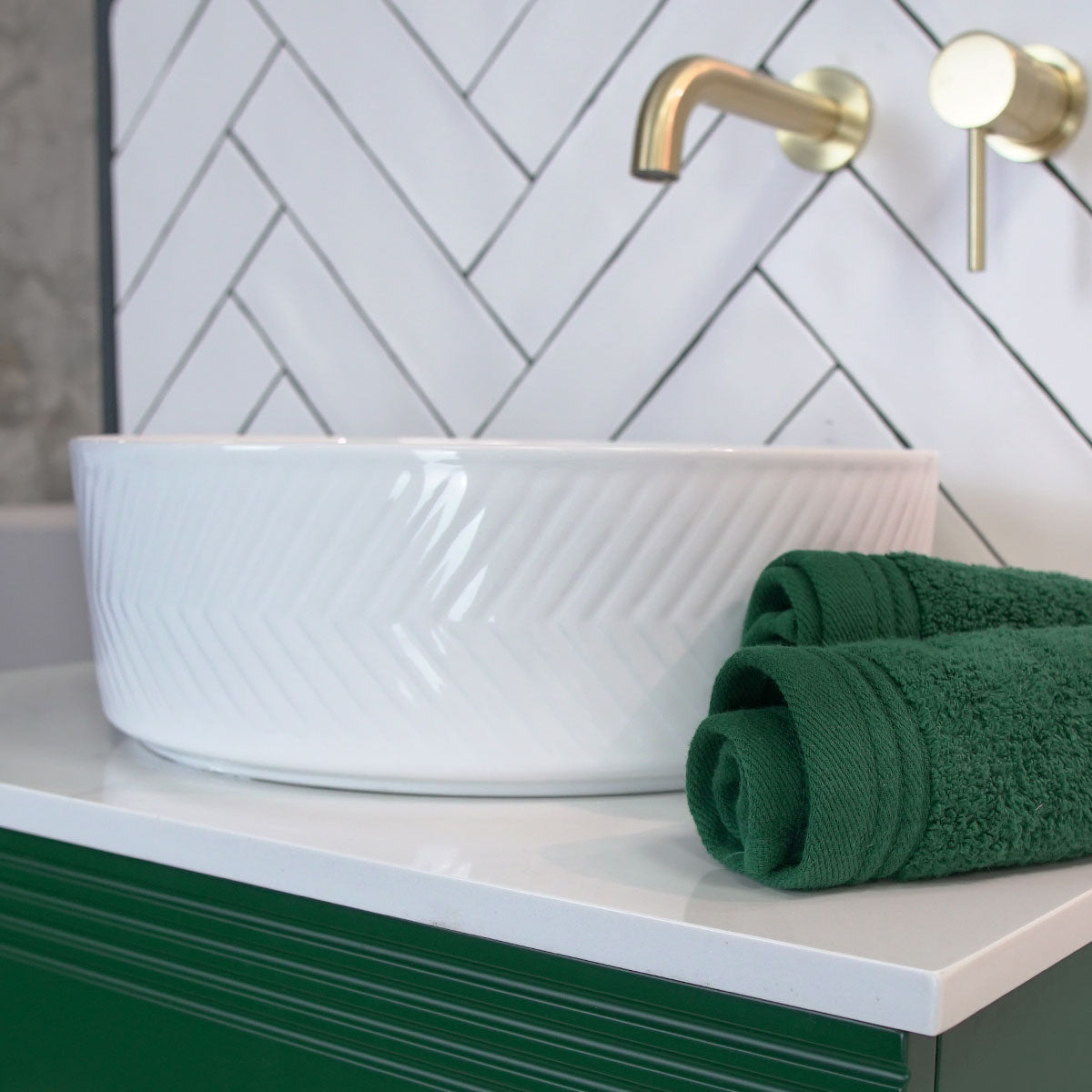 Granlusso Chevron Countertop Basin Round