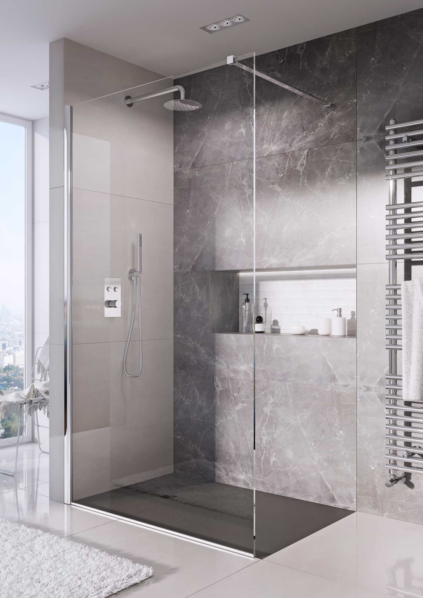 Granlusso Slim Slate Shower Tray - Grey