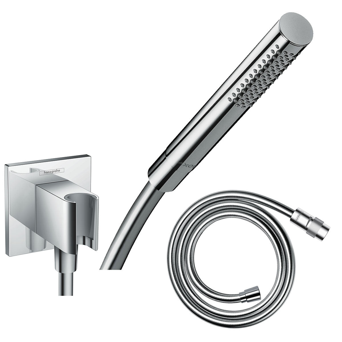 Hansgrohe Square Thermostatic Shower Valve with Raindance 300 Overhead & Baton Handset