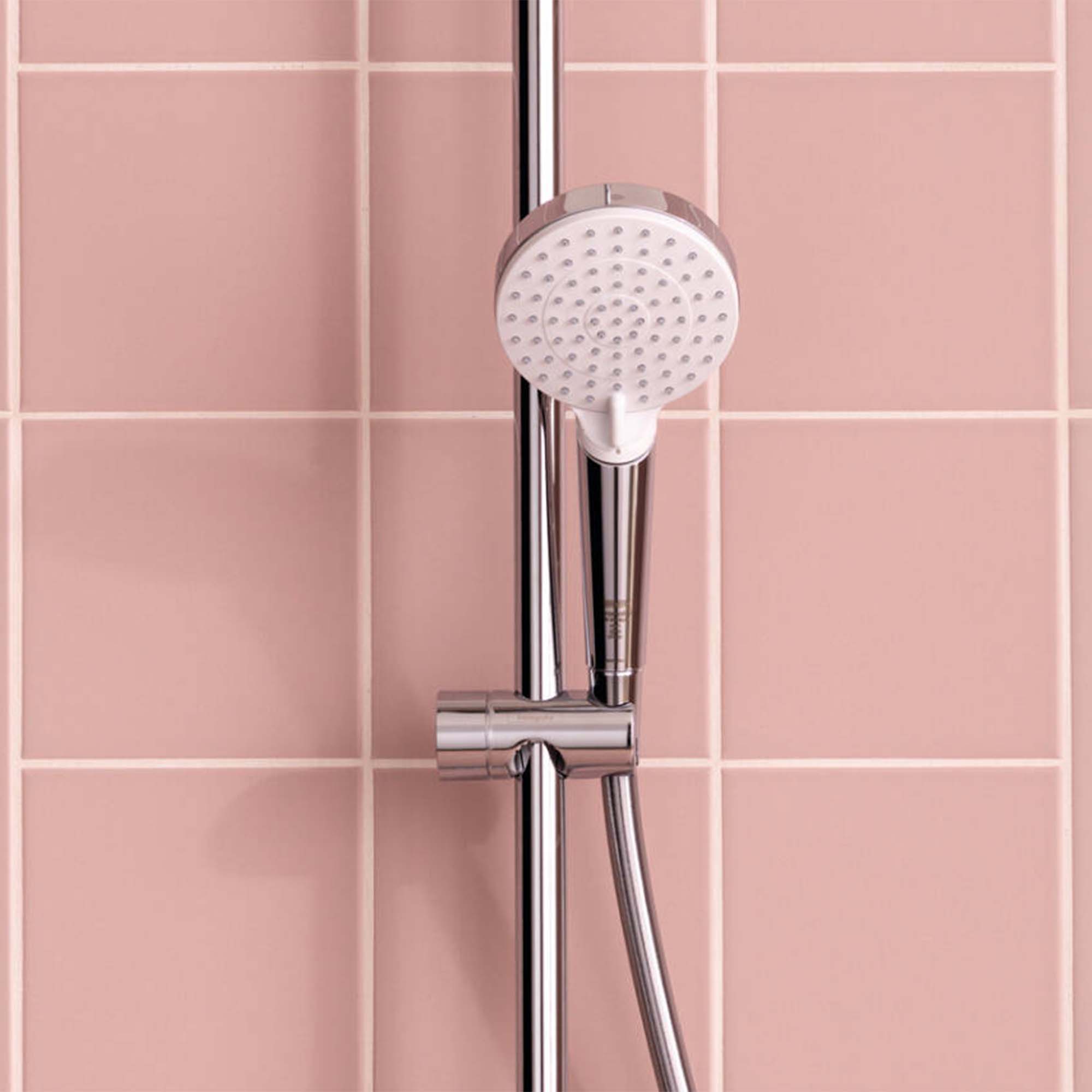 hansgrohe dual outlet thermostatic exposed bar valve with croma 240 rigid riser kit chrome