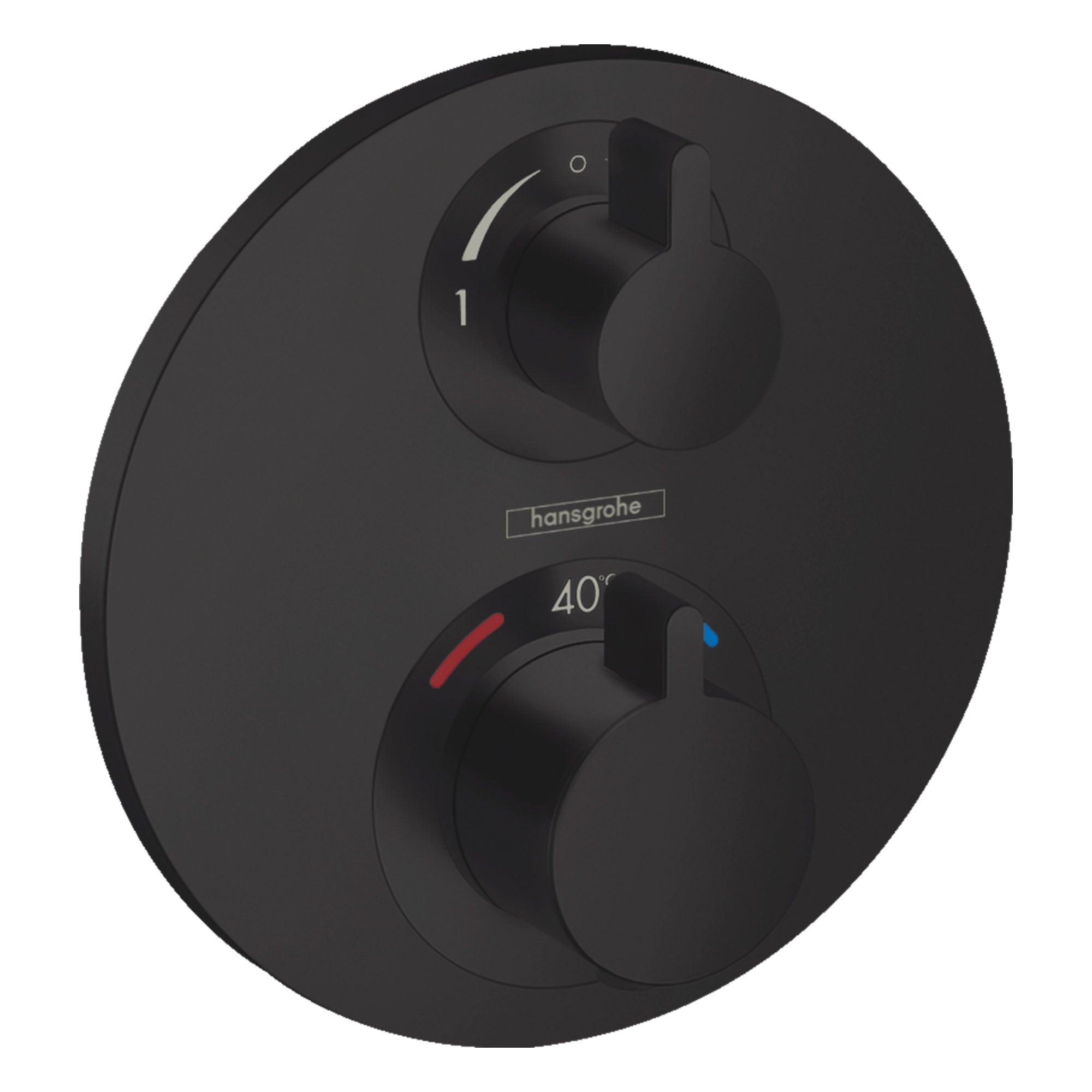 hansgrohe ecostat s round thermostatic shower valve for concealed installation for 2 outlets matt black