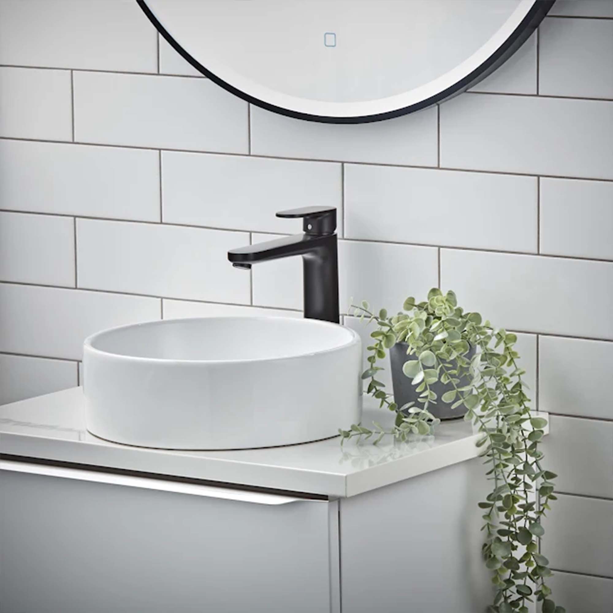 hansgrohe vernis blend 190 tall basin mixer with pop up waste matt black