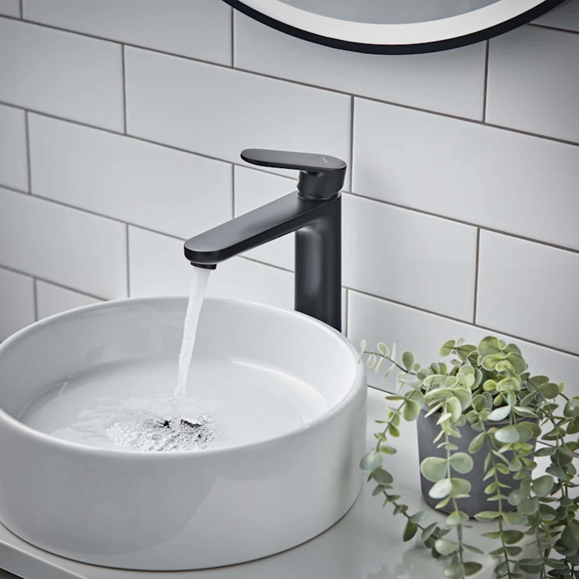hansgrohe vernis blend 190 tall basin mixer with pop up waste matt black