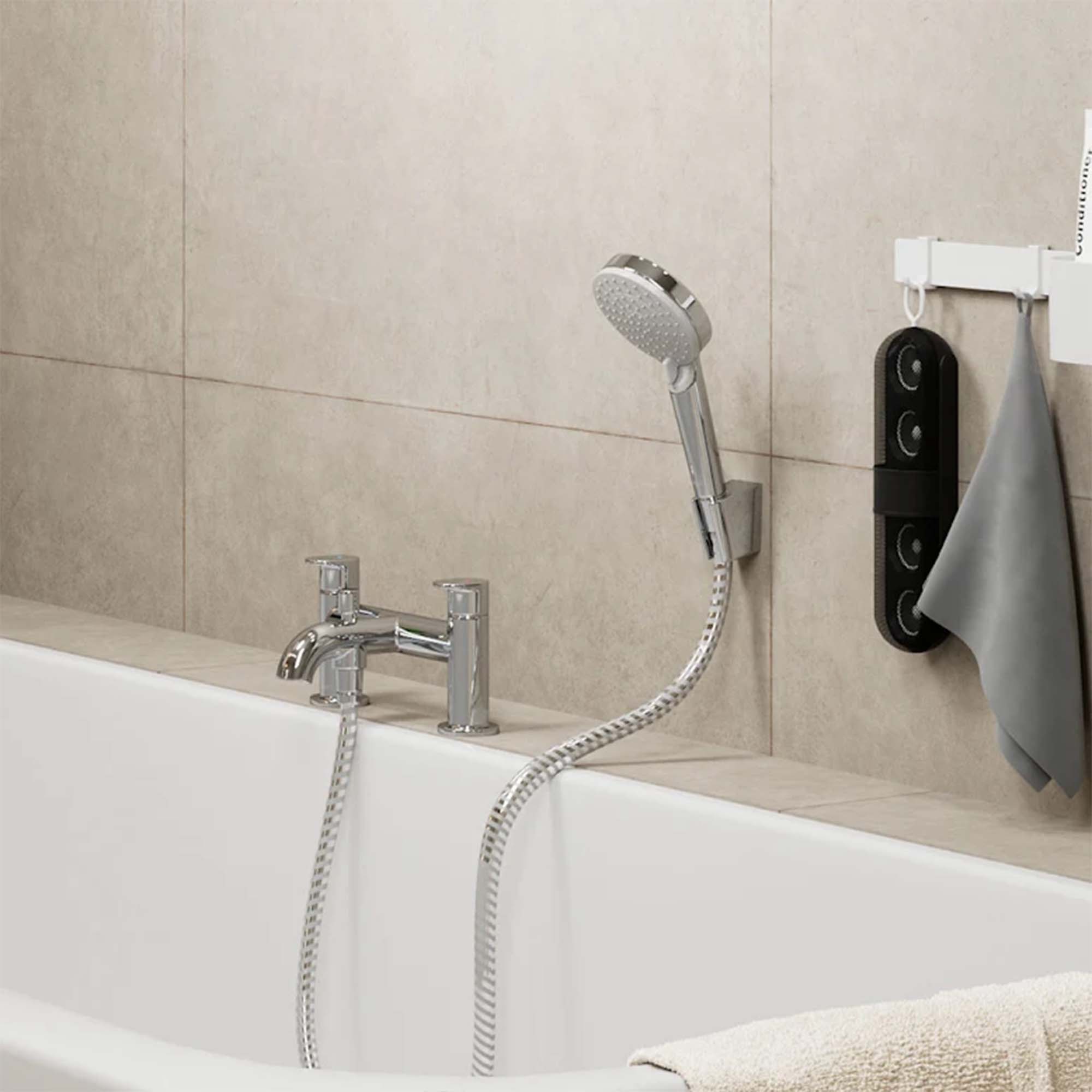 hansgrohe vernis blend 2 hole deck mounted bath shower mixer with handset chrome