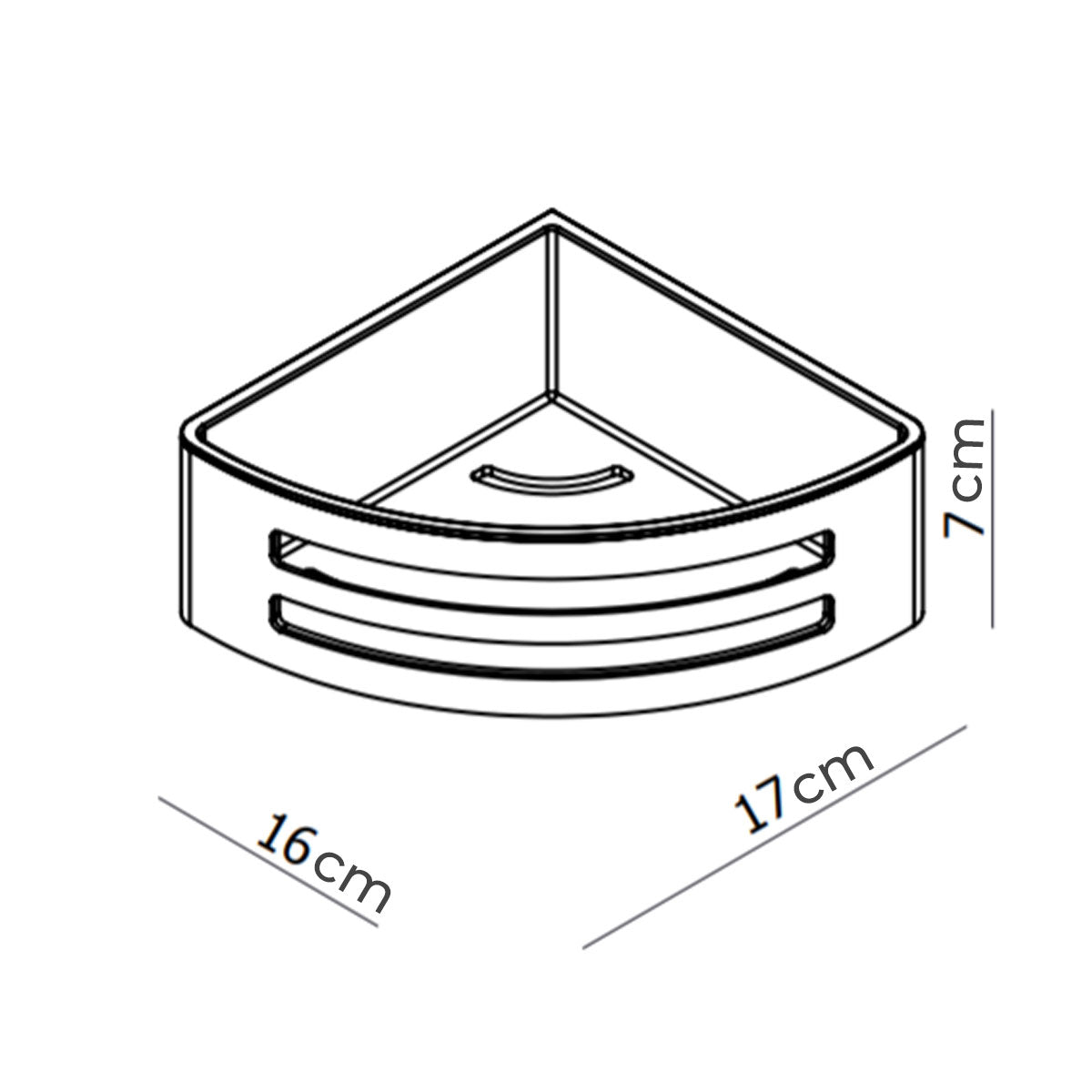HiB Corner Shower Basket With Removable Tray