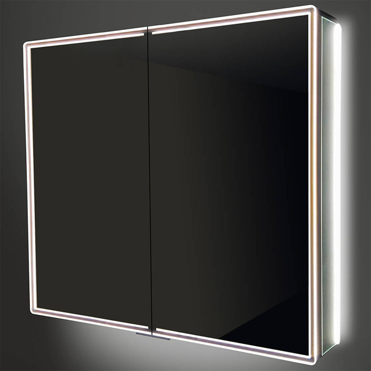 hib isoe 80 LED Frame 2 Door Mirror Cabinet 70x80cm