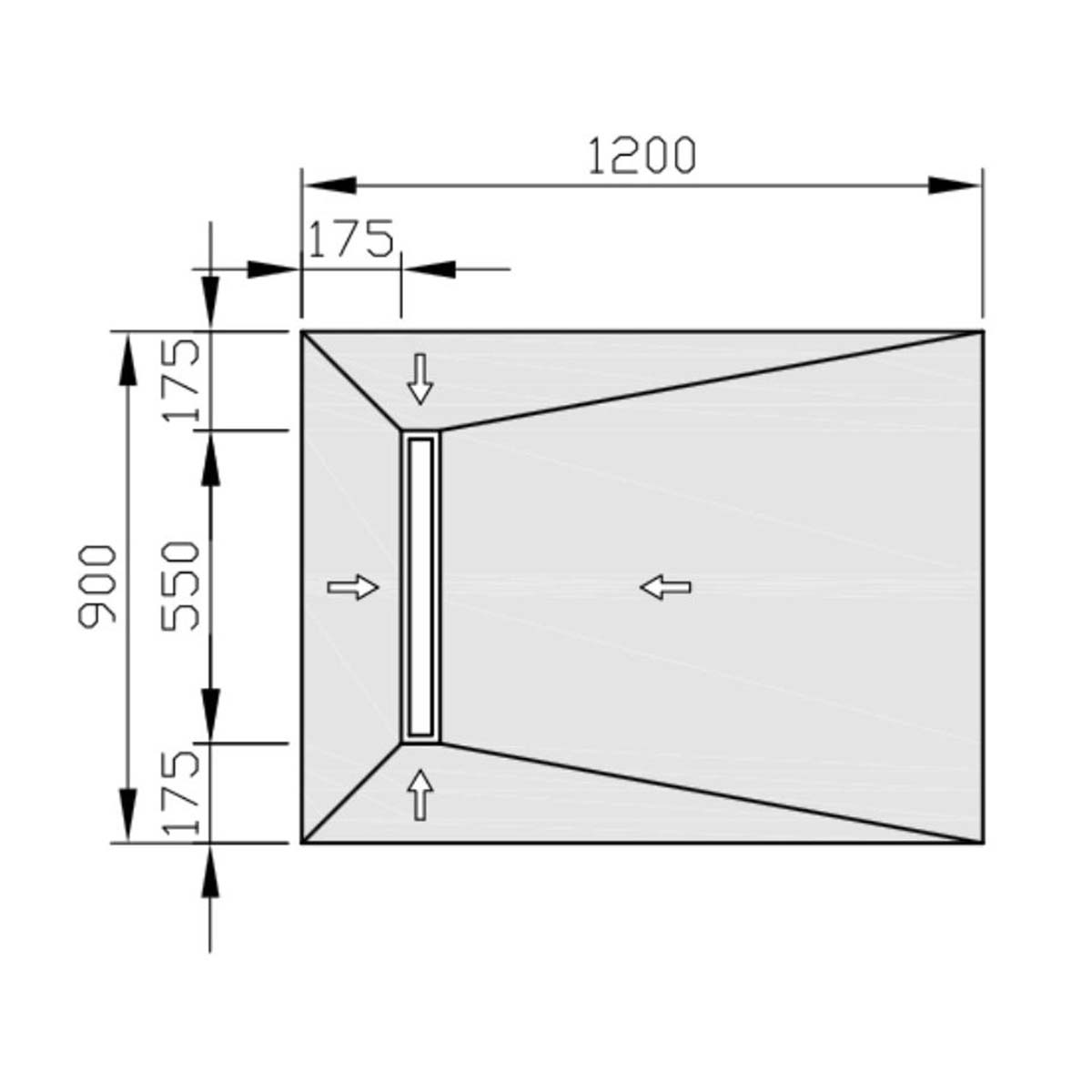 jackoboard aqua line easy shower board tray with linear drain 1200x900mm end drain