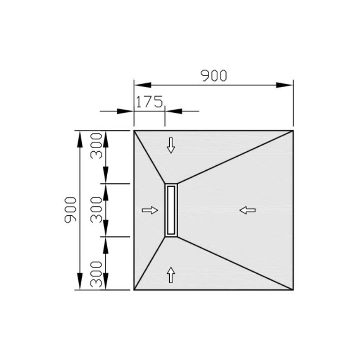 jackoboard aqua line easy shower board tray with linear drain 900x900mm end drain