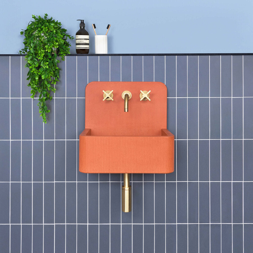 Kast Elm Mini Patterned Concrete Basin With Splashback