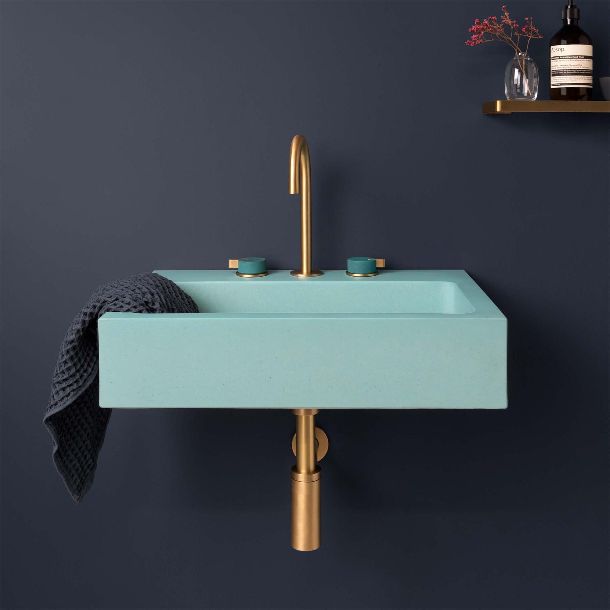 kast jura rectangular wall mounted concrete basin duck egg
