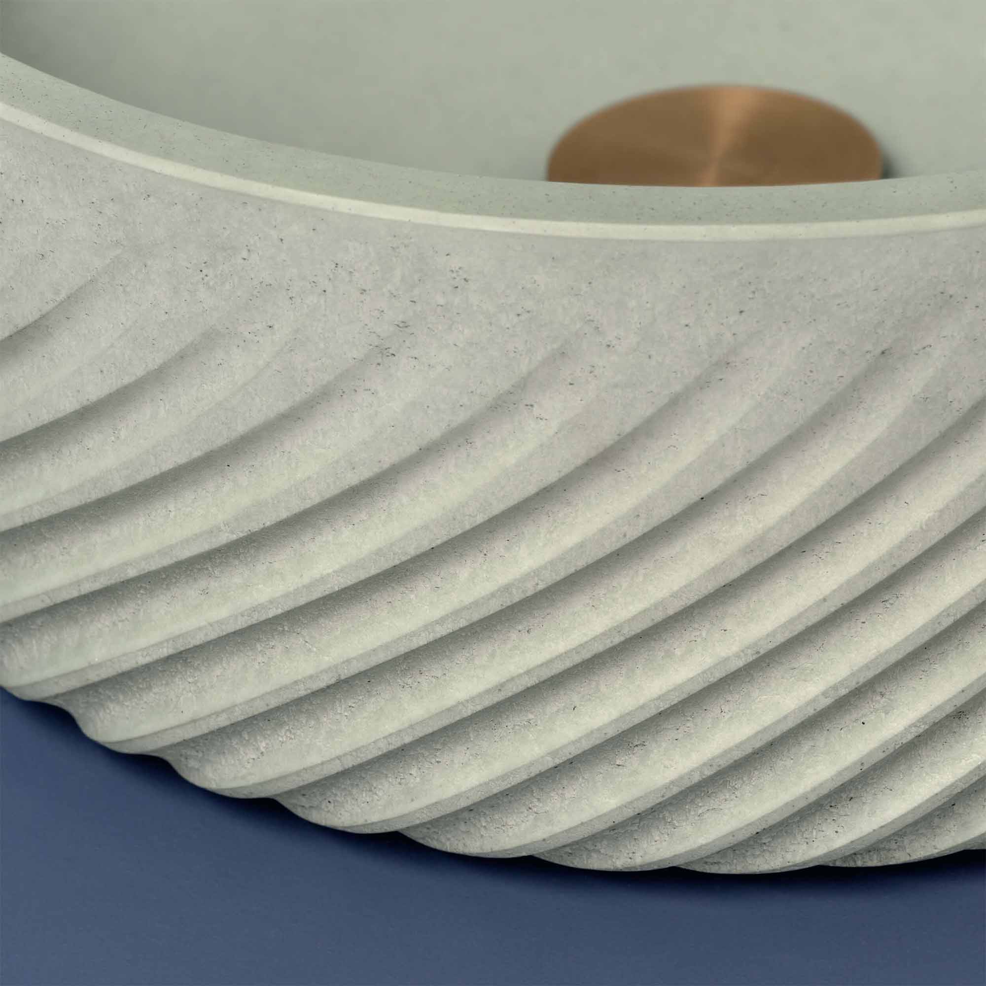 kast mila round concrete countertop basin sage patterned