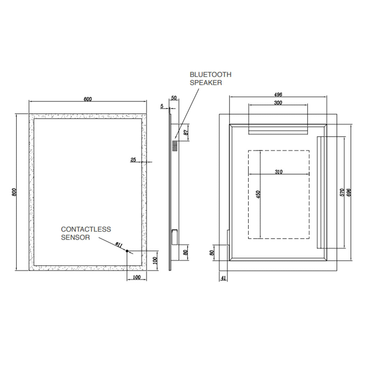 Deluxe Lisa LED Bluetooth Audio Mirror