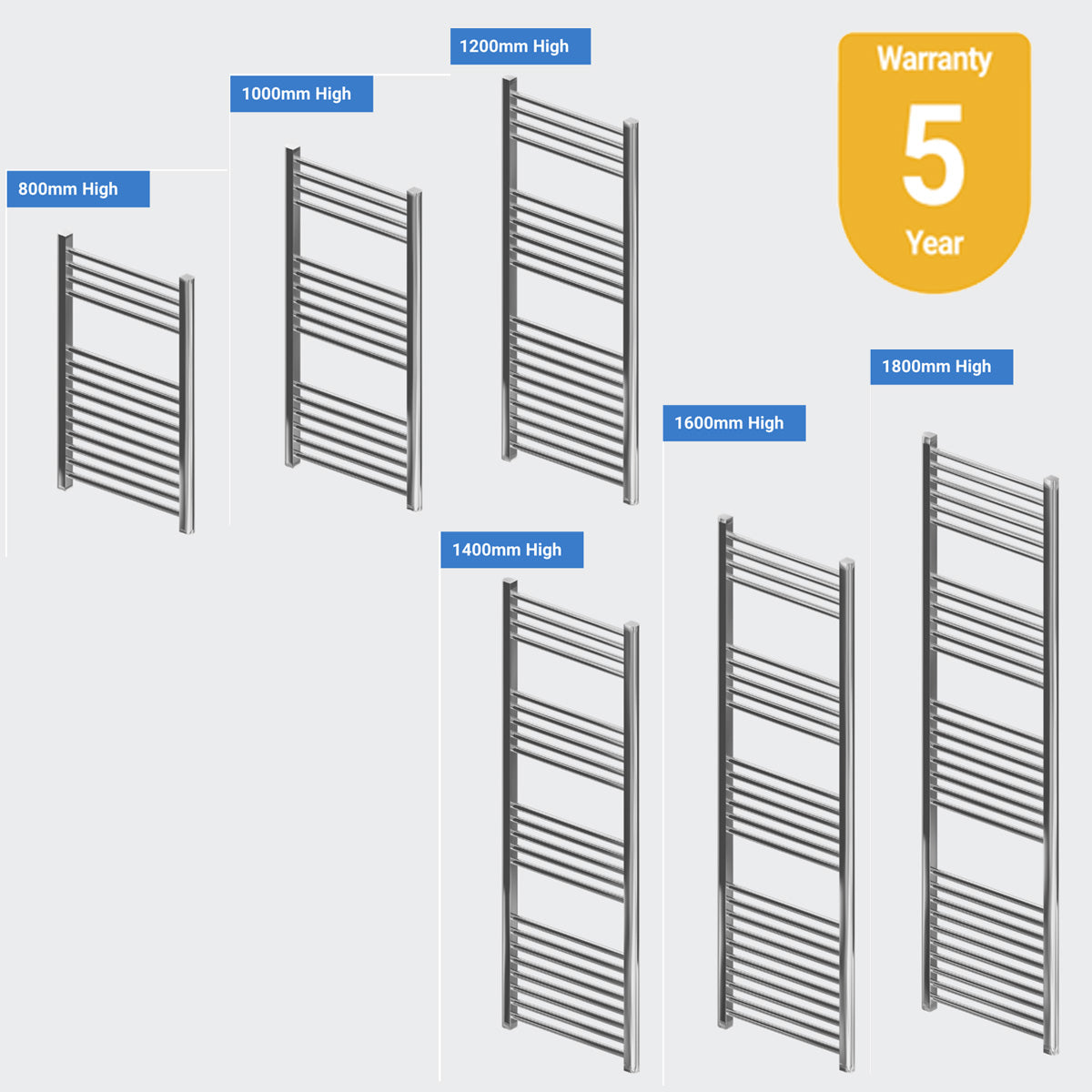 Madrid Heated Towel Rail Chrome