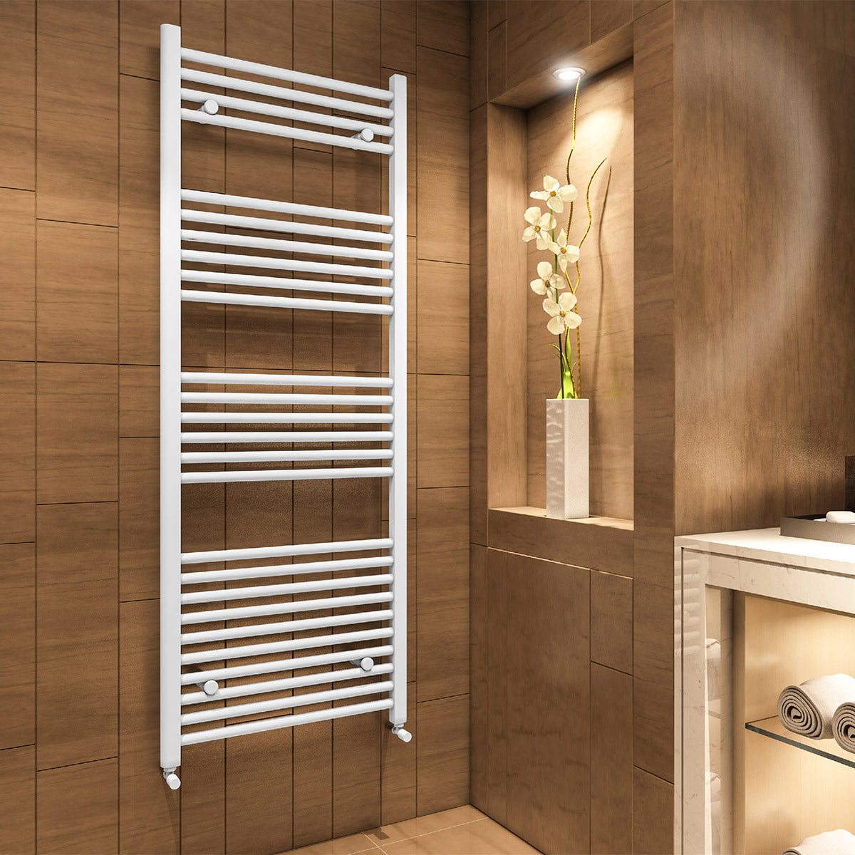Madrid Heated Towel Rail Gloss White