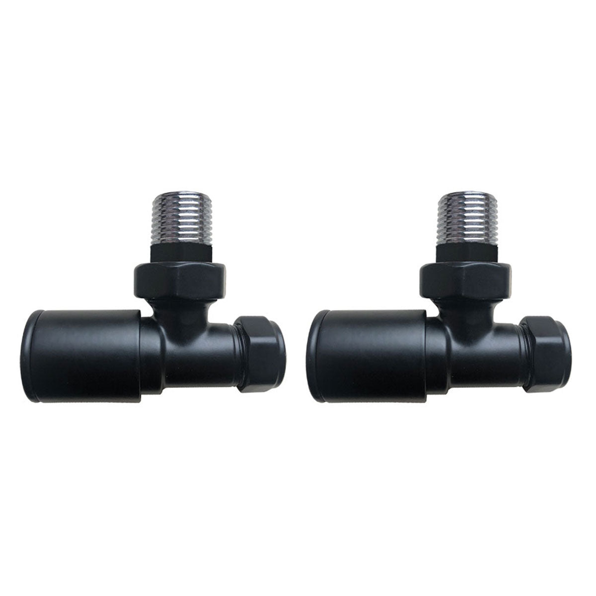 Madrid Round Angled Radiator Valve black